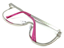 Classy Elegant Modern Retro Shield Style Clear Lens EYEGLASSES Silver Frame 7483