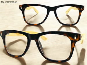 Classic Vintage Retro Style Clear Lens EYEGLASSES Tortoise & Wooden Frame 540845 (Copy)