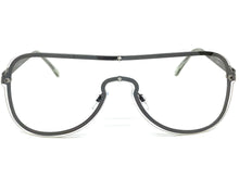 Classy Elegant Modern Retro Shield Style Clear Lens EYEGLASSES Gunmetal Frame 7483