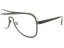 Classy Elegant Modern Retro Shield Style Clear Lens EYEGLASSES Gunmetal Frame 7483