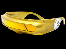 Space Futuristic Robotic Cyclops Shield Costume Party SUNGLASSES Gold Frame ST110