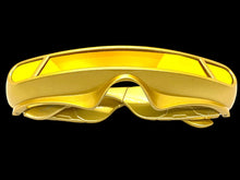 Space Futuristic Robotic Cyclops Shield Costume Party SUNGLASSES Gold Frame ST110