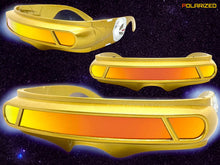 Space Futuristic Robotic Cyclops Shield Costume Party SUNGLASSES Gold Frame ST110