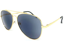 Classic Vintage Retro Aviator Style READING SUNGLASSES READERS Gold Frame Lens Strength +2.00