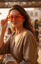 Oversized Exaggerated Vintage Retro Style SUNGLASSES Large Orange Frame 4754