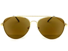 Classic Vintage Retro Aviator Style READING SUNGLASSES READERS Gold Frame Lens Strength +1.50