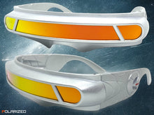 Space Futuristic Robotic Cyclops Shield Costume Party SUNGLASSES Silver Frame ST110