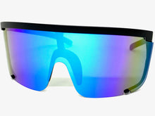 Oversized Modern Retro Shield Style SUNGLASSES X-Large Matte Black Frame 5340