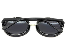 Oversized Exaggerated Vintage Retro Style SUNGLASSES Large Round Black Frame - Blue Lens 1670
