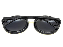Oversized Exaggerated Vintage Retro Style SUNGLASSES Large Round Black Frame - Blue Lens 1670