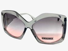 Oversized Vintage Retro Style SUNGLASSES Huge Gray Frame 9862