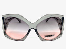Oversized Vintage Retro Style SUNGLASSES Huge Gray Frame 9862