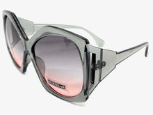 Oversized Vintage Retro Style SUNGLASSES Huge Gray Frame 9862