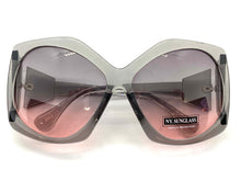 Oversized Vintage Retro Style SUNGLASSES Huge Gray Frame 9862