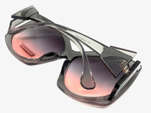 Oversized Vintage Retro Style SUNGLASSES Huge Gray Frame 9862