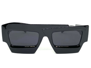 Classic Modern Retro Raver Party SUNGLASSES Funky Black Frame 2124