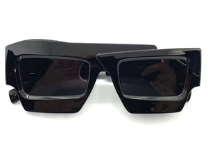 Classic Modern Retro Raver Party SUNGLASSES Funky Black Frame 2124