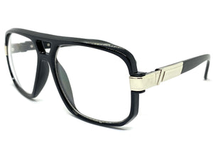 Classic Vintage Retro Hip Hop Rapper Style Clear Lens EYEGLASSES Square Black Frame 9763