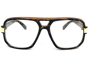 Classic Vintage Retro Hip Hop Rapper Style Clear Lens EYEGLASSES Square Tortoise Frame 9763