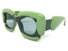Oversized Exaggerated Classic Vintage Retro Bubble Style SUNGLASSES Large Thick Teal Green Frame 2138