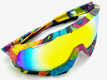 Oversized Retro Sporty Wrap Around Style SUNGLASSES Large Graffiti Frame 5303