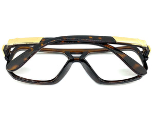 Classic Vintage Retro Hip Hop Rapper Style Clear Lens EYEGLASSES Square Tortoise Frame 9763