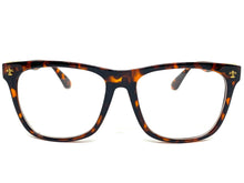 Classic Vintage Retro Style Clear Lens EYEGLASSES Tortoise Frame Gold Cross 1368