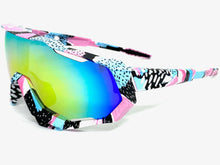Oversized Retro Sporty Wrap Around Style SUNGLASSES Large Graffiti Frame 5303