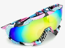 Oversized Retro Sporty Wrap Around Style SUNGLASSES Large Graffiti Frame 5303