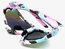 Oversized Retro Sporty Wrap Around Style SUNGLASSES Large Graffiti Frame 5303