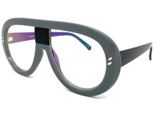 Oversized Vintage Retro Style Clear Lens EYEGLASSES Large Gray Frame 7308