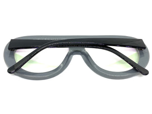 Oversized Vintage Retro Style Clear Lens EYEGLASSES Large Gray Frame 7308
