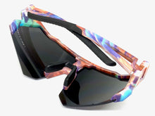 Oversized Retro Sporty Wrap Around Style SUNGLASSES Large Graffiti Frame 80384