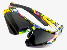Oversized Retro Sporty Wrap Around Style SUNGLASSES Large Graffiti Frame 80384