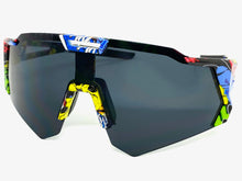 Oversized Retro Sporty Wrap Around Style SUNGLASSES Large Graffiti Frame 80384