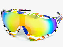 Oversized Retro Sporty Wrap Around Style SUNGLASSES Large Graffiti Frame 5303