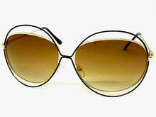 Oversized Exaggerated Vintage Retro Style SUNGLASSES Large Gold Frame A253