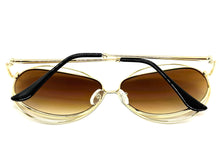 Oversized Exaggerated Vintage Retro Style SUNGLASSES Large Gold Frame A253