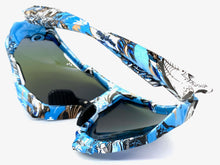 Oversized Retro Sporty Wrap Around Style SUNGLASSES Large Graffiti Frame 5303