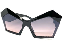 Oversized Vintage Retro Cat Eye Style SUNGLASSES Large Black Frame E1877