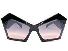 Oversized Vintage Retro Cat Eye Style SUNGLASSES Large Black Frame E1877