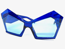 Oversized Vintage Retro Cat Eye Style SUNGLASSES Large Blue Frame E1877