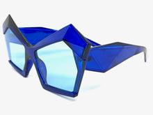 Oversized Vintage Retro Cat Eye Style SUNGLASSES Large Blue Frame E1877
