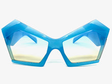 Oversized Vintage Retro Cat Eye Style SUNGLASSES Large Baby Blue Frame E1877