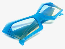 Oversized Vintage Retro Cat Eye Style SUNGLASSES Large Baby Blue Frame E1877