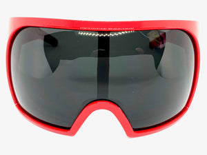 Oversized Wrap Around Futuristic Modern Shield Style SUNGLASSES Huge Red Frame 2152