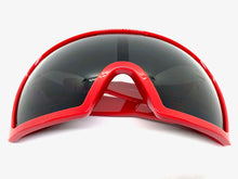 Oversized Wrap Around Futuristic Modern Shield Style SUNGLASSES Huge Red Frame 2152