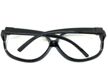 Oversized Vintage Retro Style Clear Lens EYEGLASSES X-Large Black Frame 80781