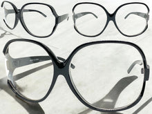 Oversized Vintage Retro Style Clear Lens EYEGLASSES X-Large Black Frame 80781