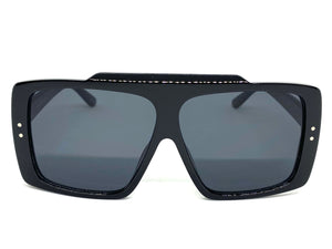 Classic Vintage Retro Style SUNGLASSES Large Black Frame 80504